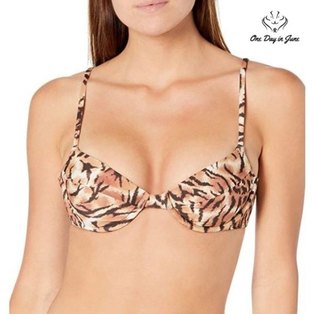 Vicious Young Babes Standard Tiger's Eye Underwire Bikini Top Size S